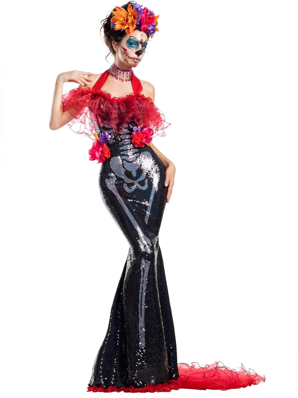 🔥Women's Glamour Muerta Day of the Dead Costume Size MEDIUM